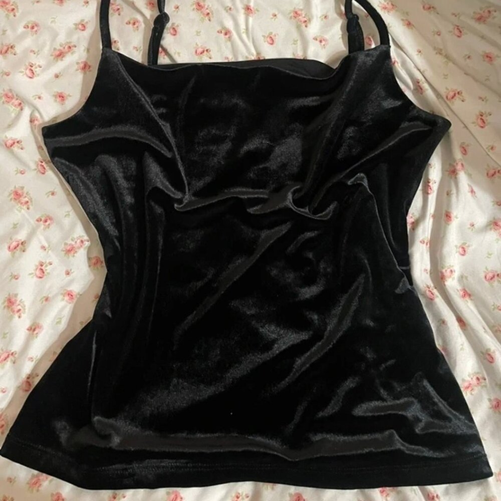 Banana Republic Black Velvet Cami Top – Size S